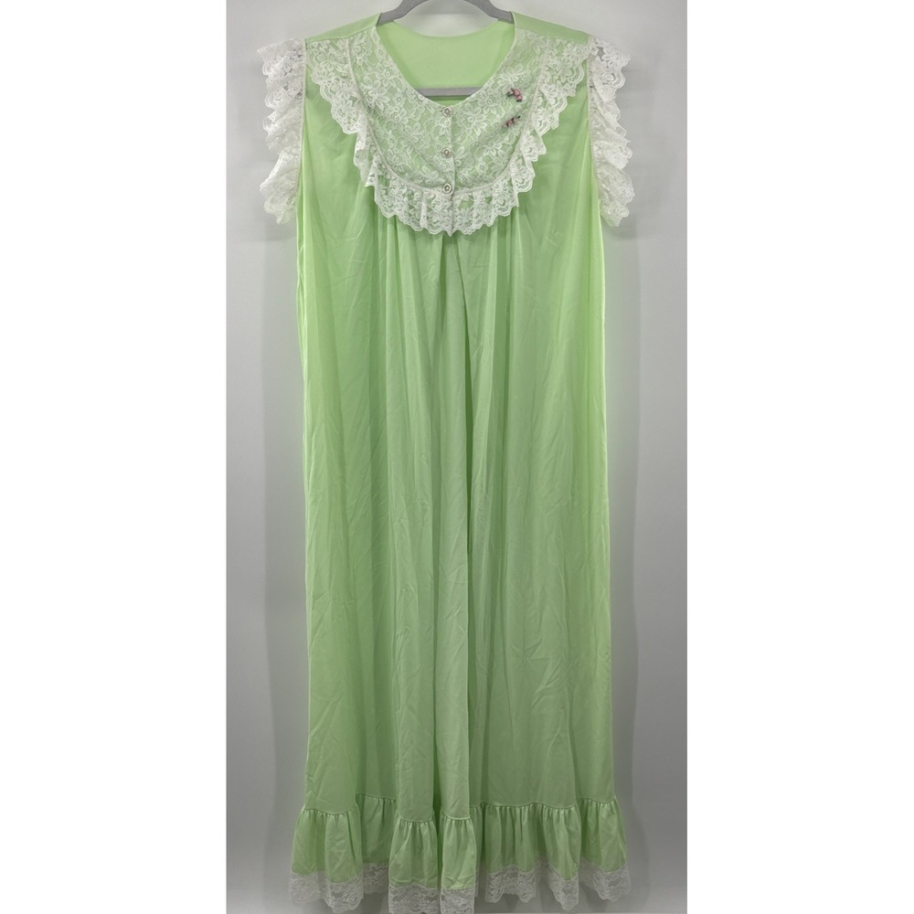 Vintage Lady Lovely‎ Robe Womens Medium 1960s Nylon Tricot Retro Cottagecore